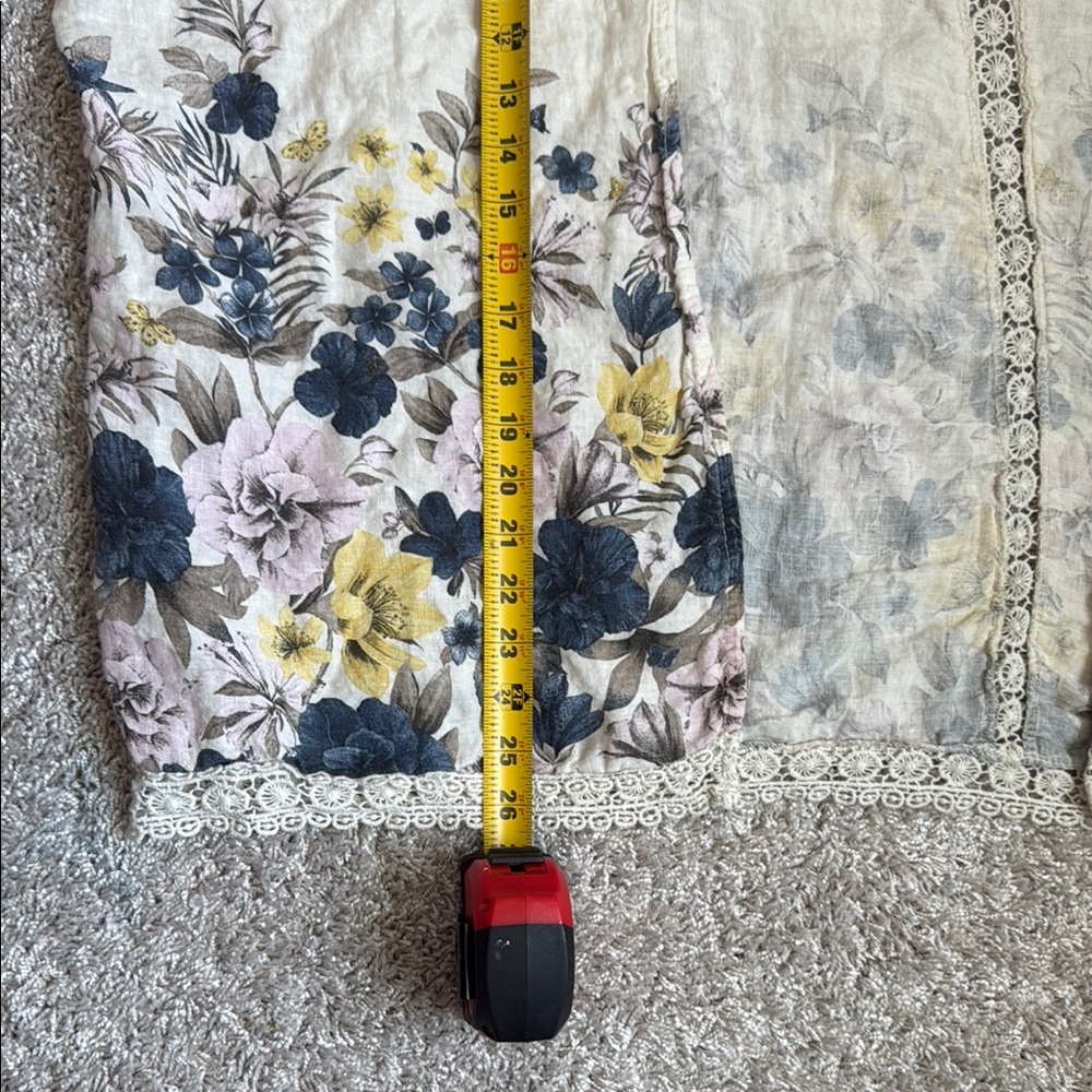 Cream and Blue Floral Embroidered Cardigan Sweater - Picture 16 of 16